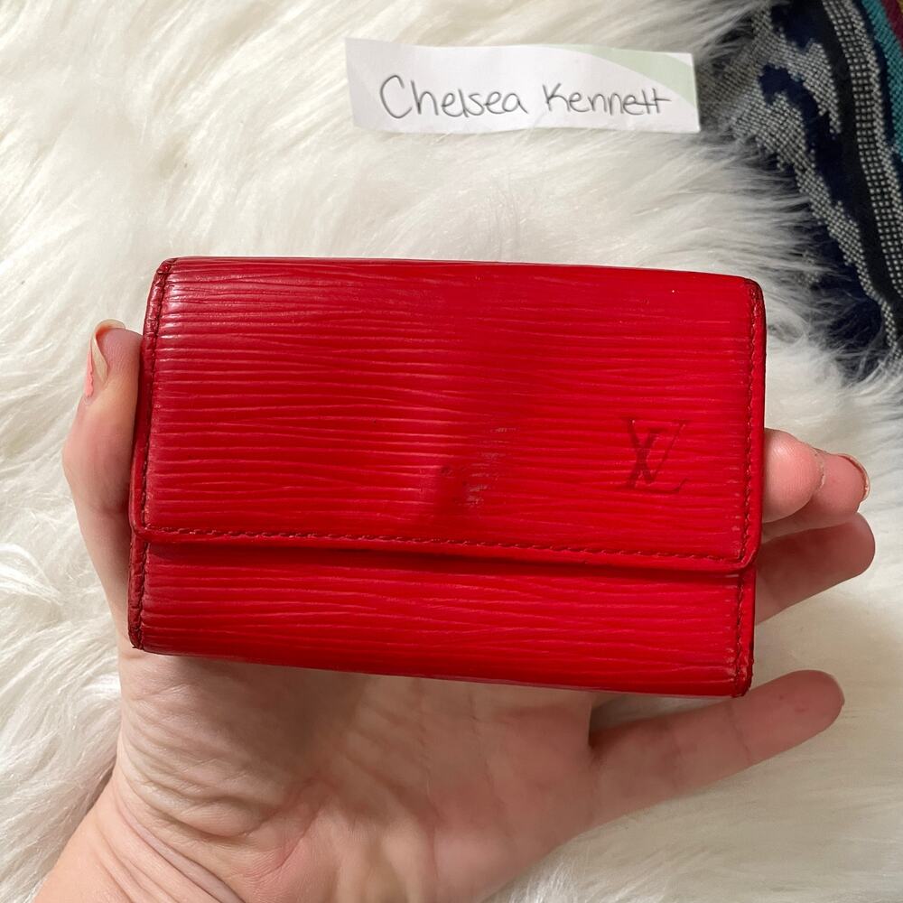 Louis Vuitton 6 Key Holder Chain Epi Red Leather SLG 0108